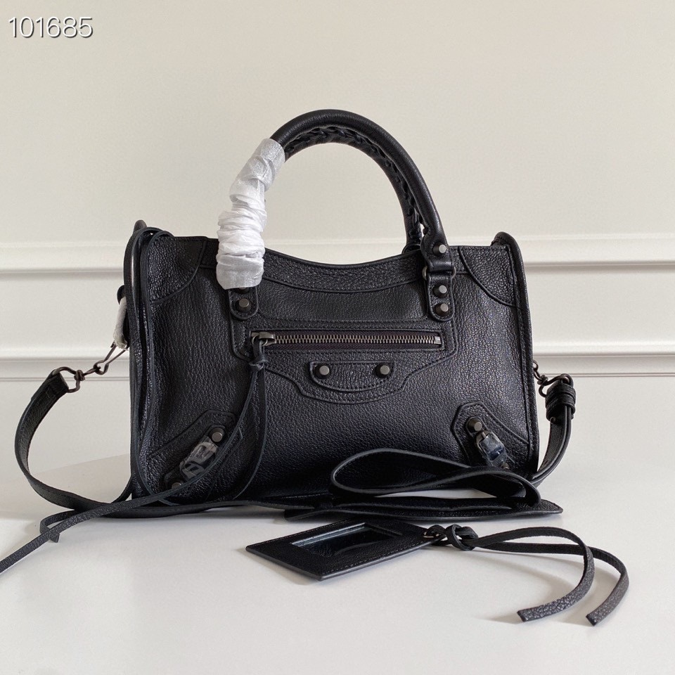 Balenciaga Le City Small Black Leather Handbag, 30cm, with Shoulder Strap 2 i1628143443 9019 1