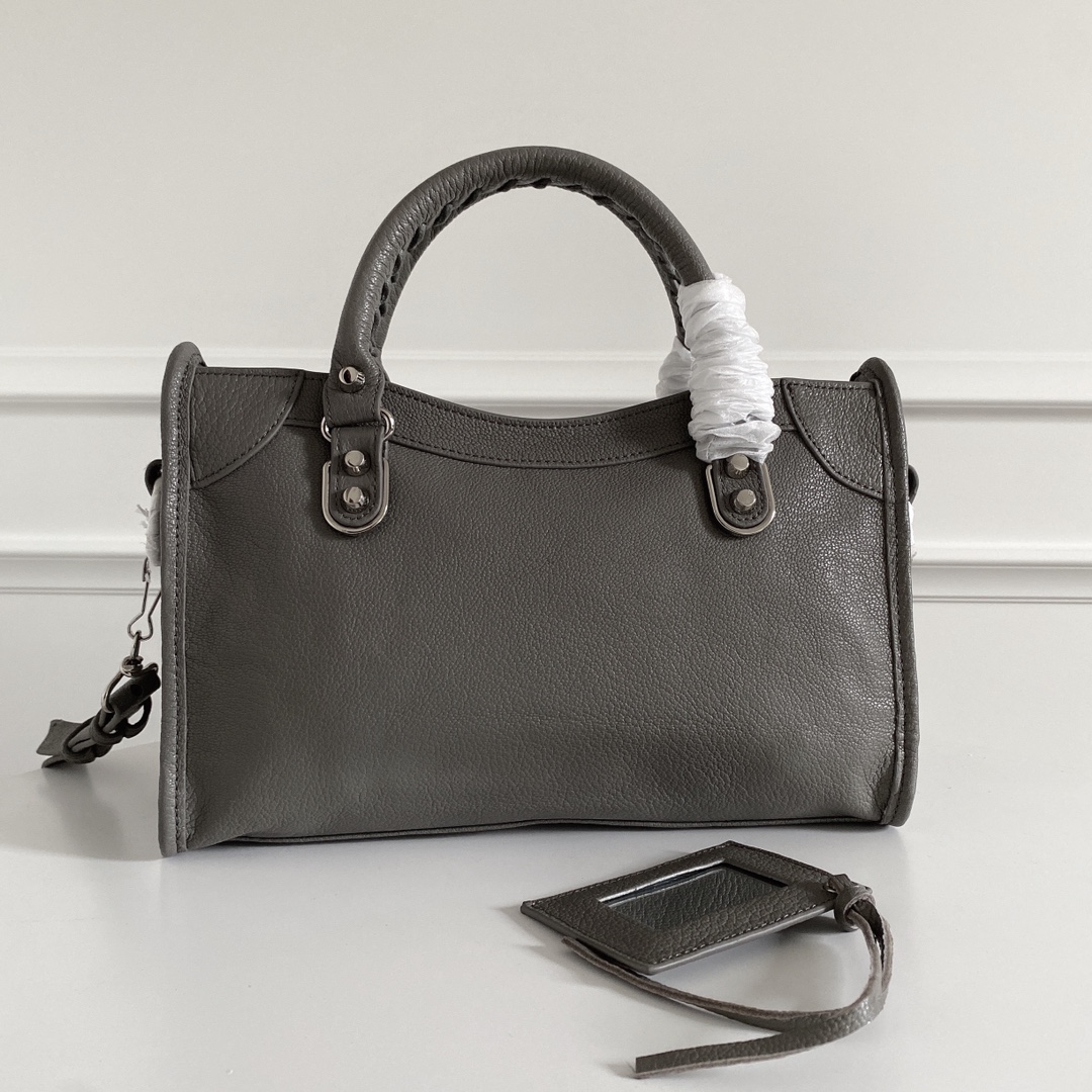 Balenciaga Le City Small Gray Handbag with Silver Studs,30 cm 4 i1628144782 5597 2