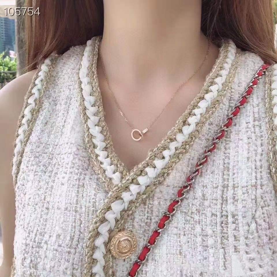 Cartier 卡家 LOVE满钻螺丝双环 锁骨项链