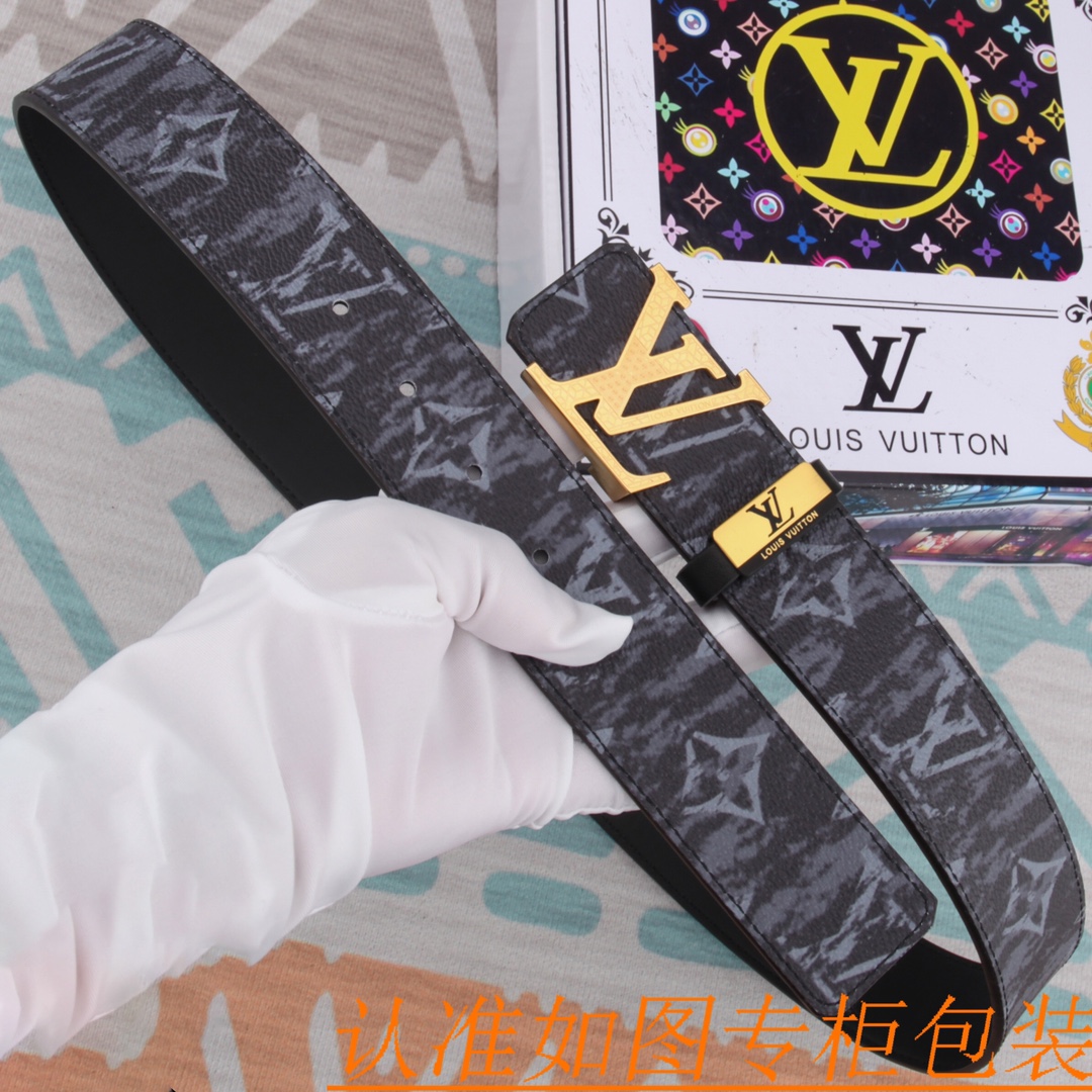 腰带皮带LV路易威登原单牛皮皮带男款