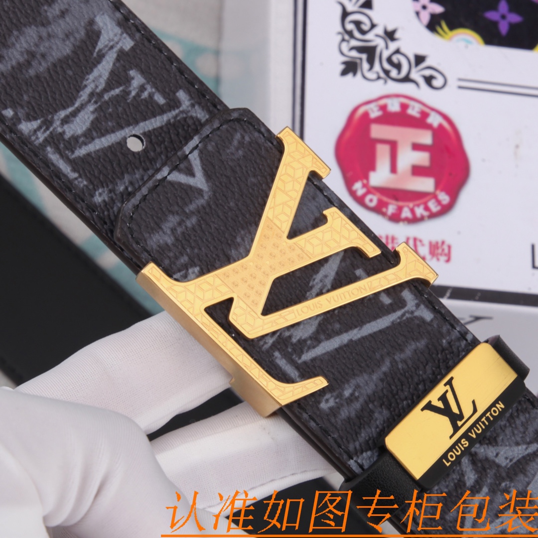 腰带皮带LV路易威登原单牛皮皮带男款