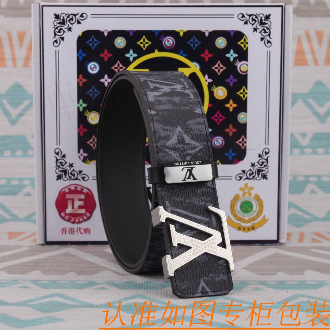 腰带皮带LV路易威登原单牛皮皮带男款