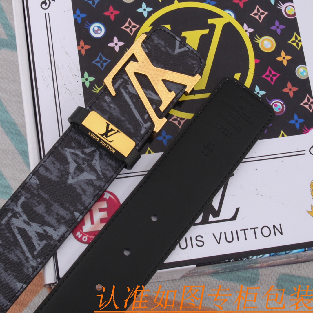 腰带皮带LV路易威登原单牛皮皮带男款
