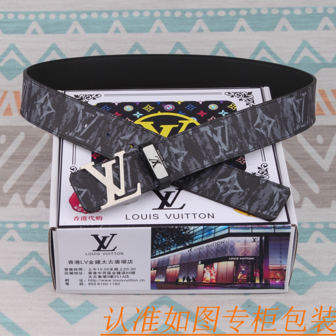 腰带皮带LV路易威登原单牛皮皮带男款