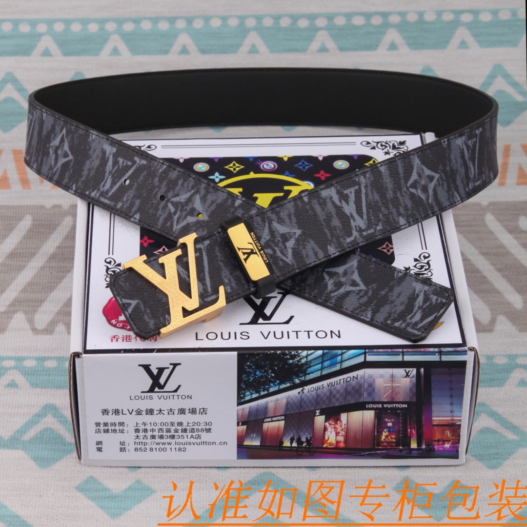 腰带皮带LV路易威登原单牛皮皮带男款