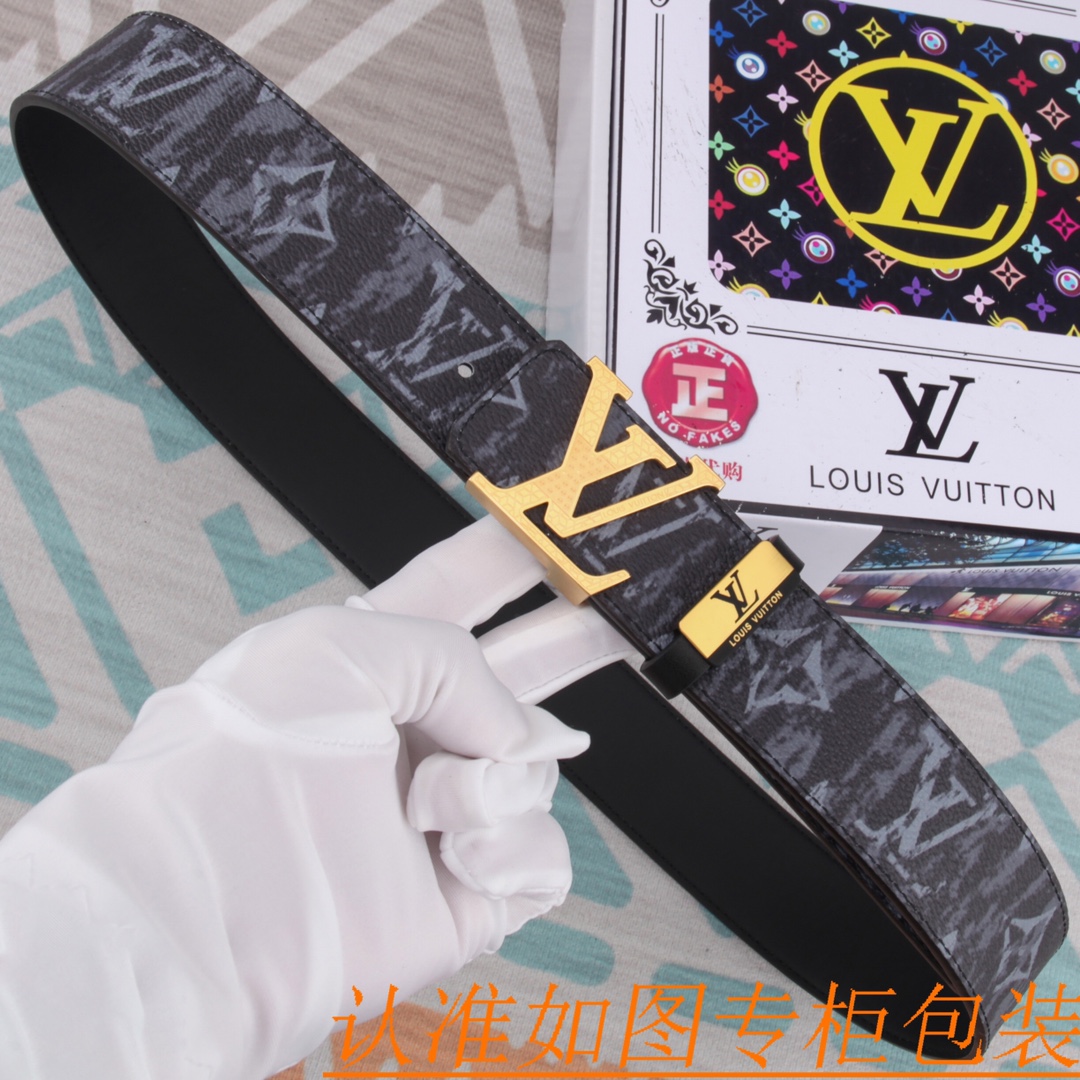腰带皮带LV路易威登原单牛皮皮带男款