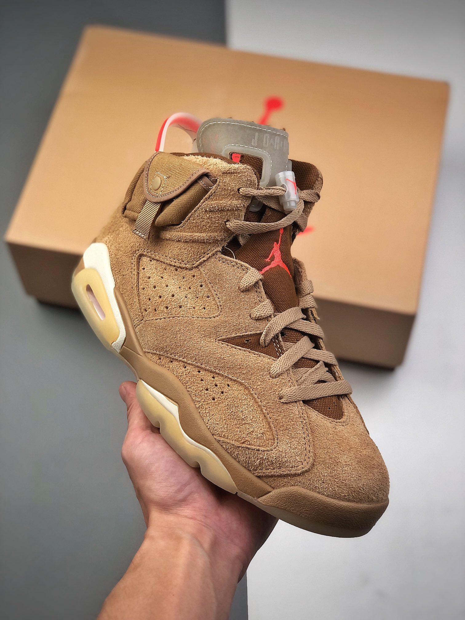 Nivel empresa Travis Scott Air Jordan 6 "British Khaki" AJ6 Qiao6 colaboración TS envío inicial Número de pro…