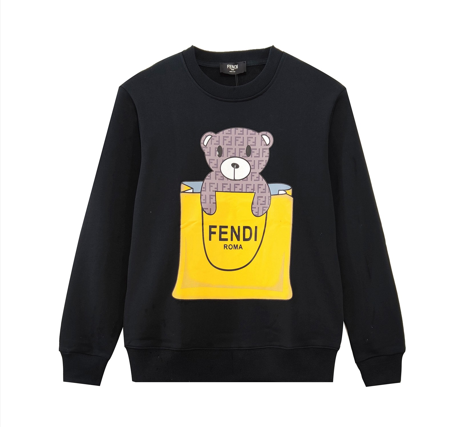 140 FENDI/芬迪2021ss早秋新款口袋小熊趣味情侣圆领卫衣