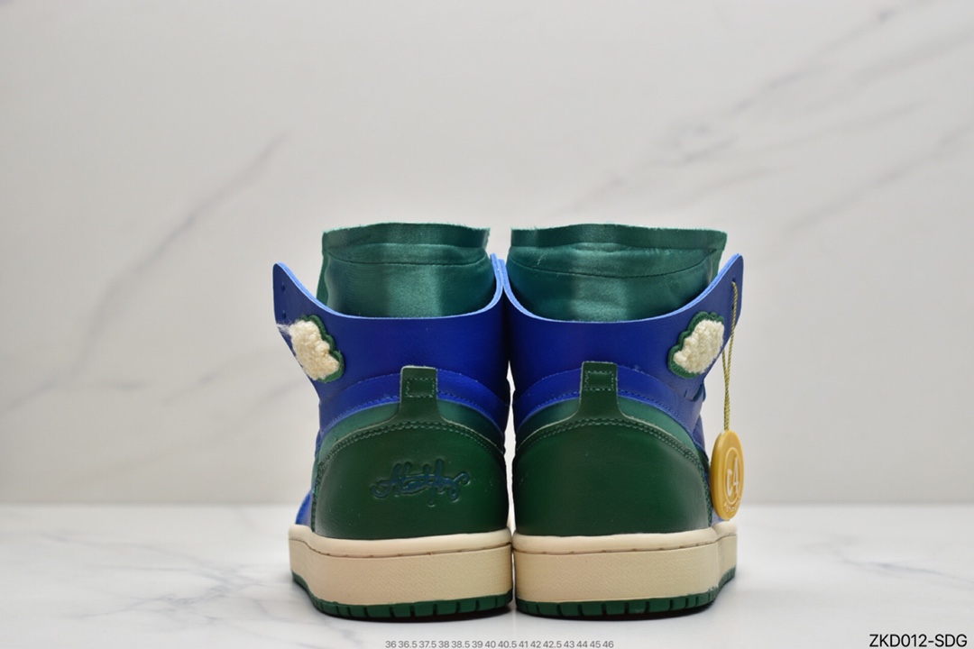 270 乔丹Air Jordan 1 Zoom AJ1 蓝绿加州乔丹一代高帮经典复古文化休闲运动篮球鞋DJ1199-400