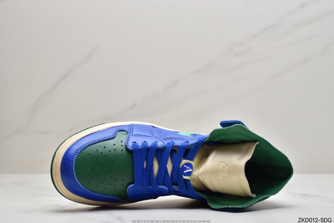 270 乔丹Air Jordan 1 Zoom AJ1 蓝绿加州乔丹一代高帮经典复古文化休闲运动篮球鞋DJ1199-400