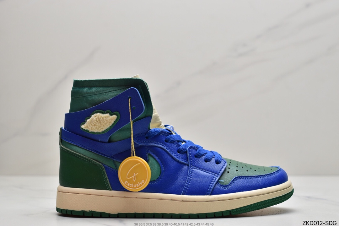 270 乔丹Air Jordan 1 Zoom AJ1 蓝绿加州乔丹一代高帮经典复古文化休闲运动篮球鞋DJ1199-400