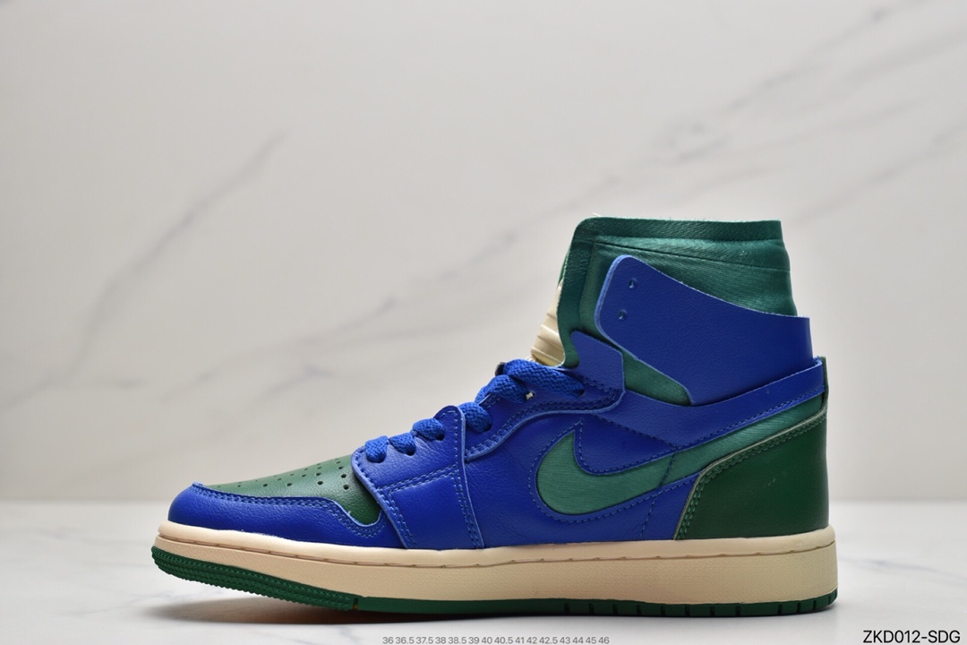 270 乔丹Air Jordan 1 Zoom AJ1 蓝绿加州乔丹一代高帮经典复古文化休闲运动篮球鞋DJ1199-400