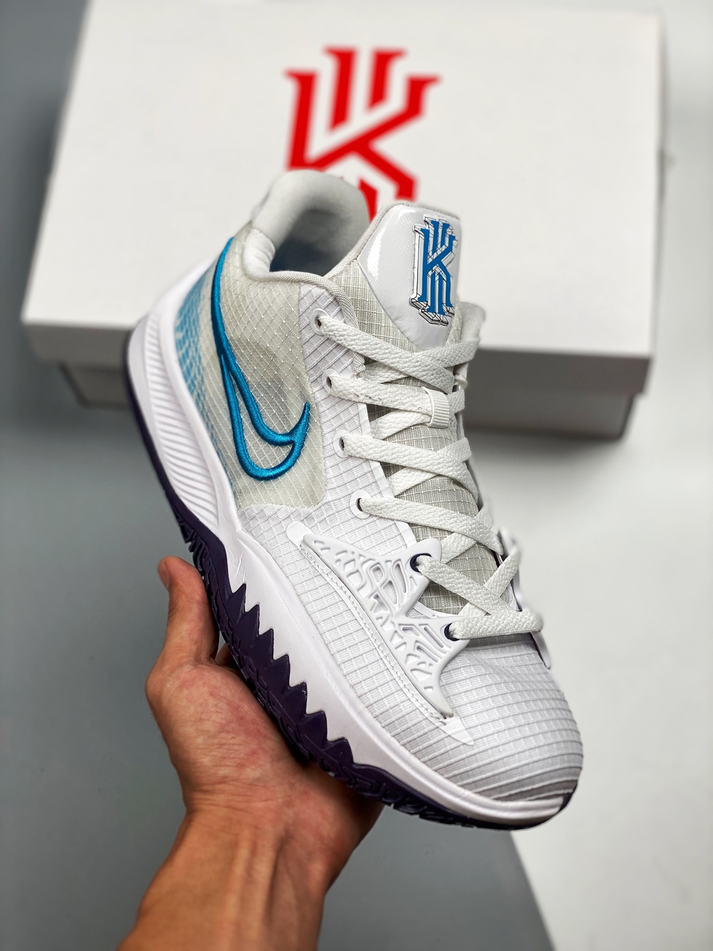 Versión de estreno inicial, soporta combate ligero. NK Kyrie 7 Pre Heat Ep, Kyrie 7 blanco y azul, puro original exclus…