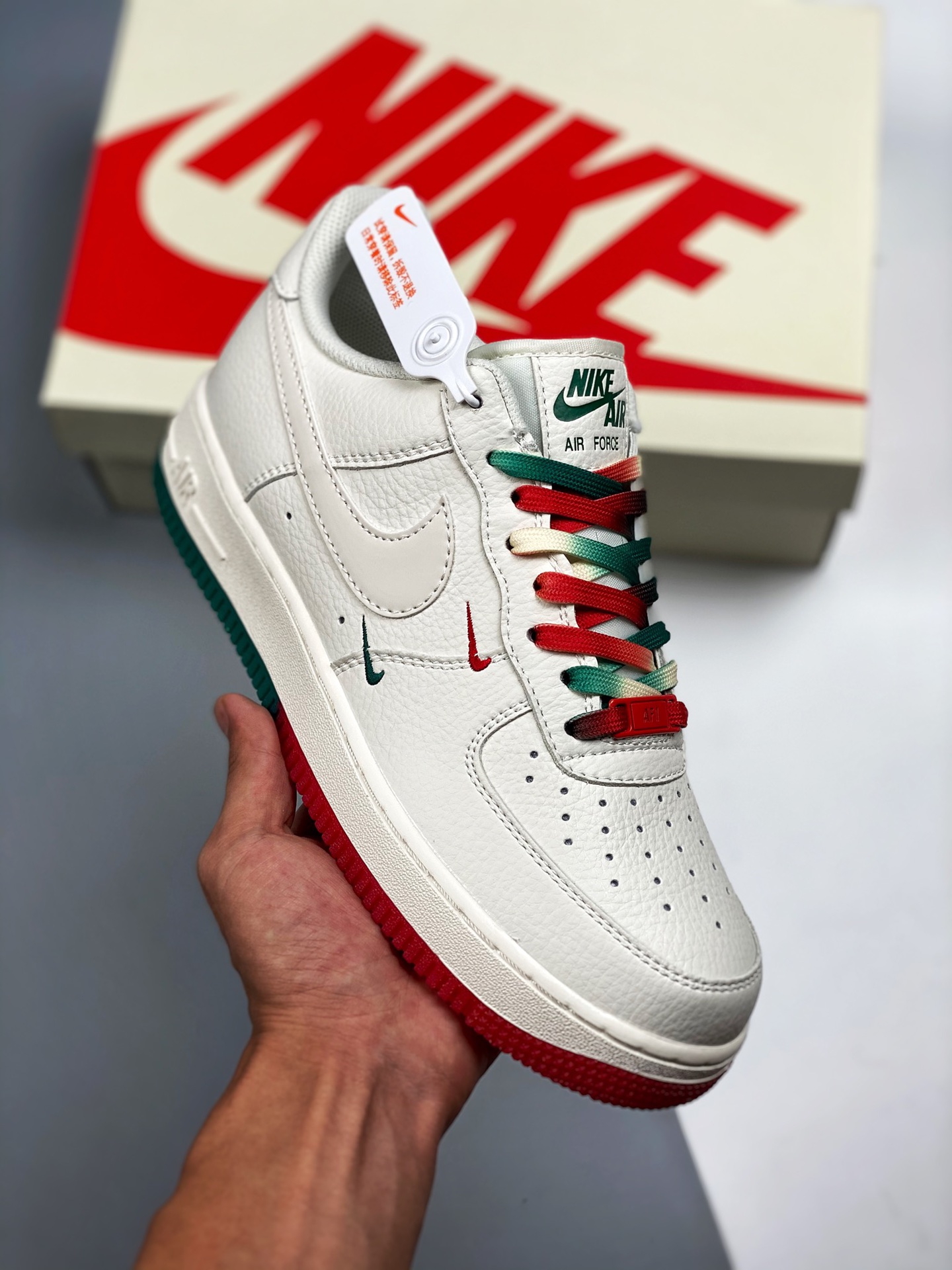 Nike Air Force 1 Low 07 'blanco rojo', horma y cartón originales, estilo puro de la Fuerza Aérea, enfocado en el canal …