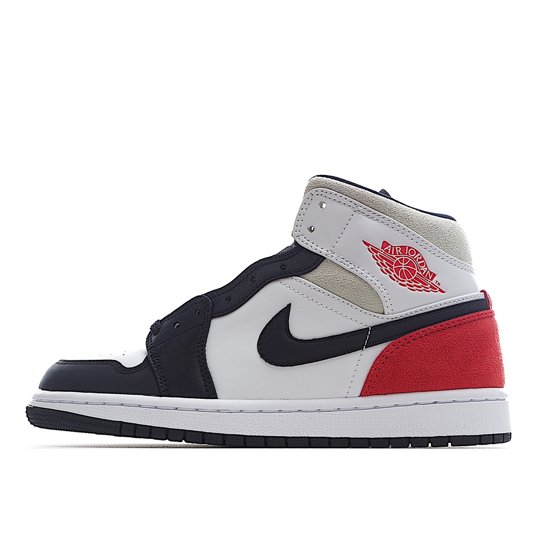 G0 Air Jordan 1 Mid AJ1 中帮篮球鞋全新批次 原装原模大底 全鞋原厂定制皮料 手感细腻正确折边工艺 完美细节诠释