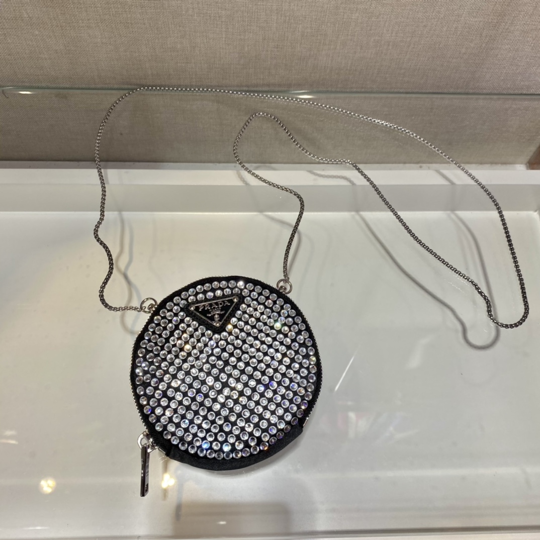 PRADA普拉达闪钻小圆形零钱包1NR003