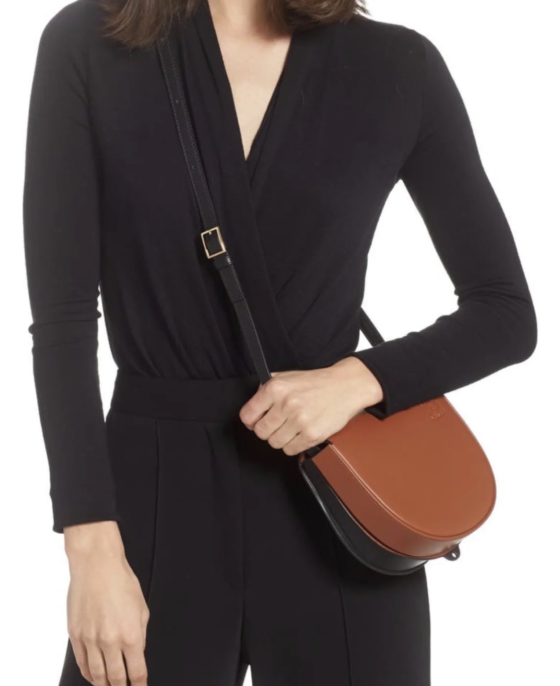 LOEWE罗意威 Heel duo系列单肩包 0508棕黑