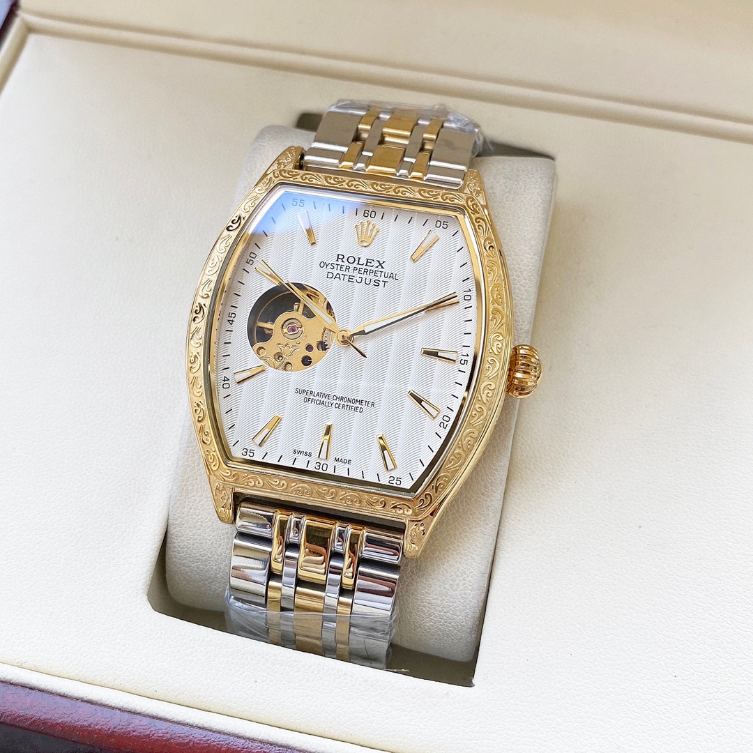 时尚设计 优雅气质 劳力士 Rolex -ROLEX 男士腕表 全自动机芯 矿物强化玻璃 316L精钢表壳 精钢表带 简洁大方 商务必备 尺寸:直径42mm 厚度12mm