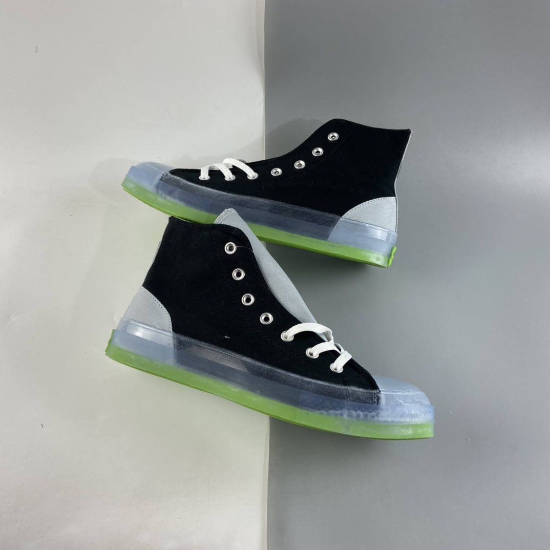 P160  CONVERSE Chuck Taylor All Star CX中性水晶果冻底绿色撞色帆布高帮鞋170834C