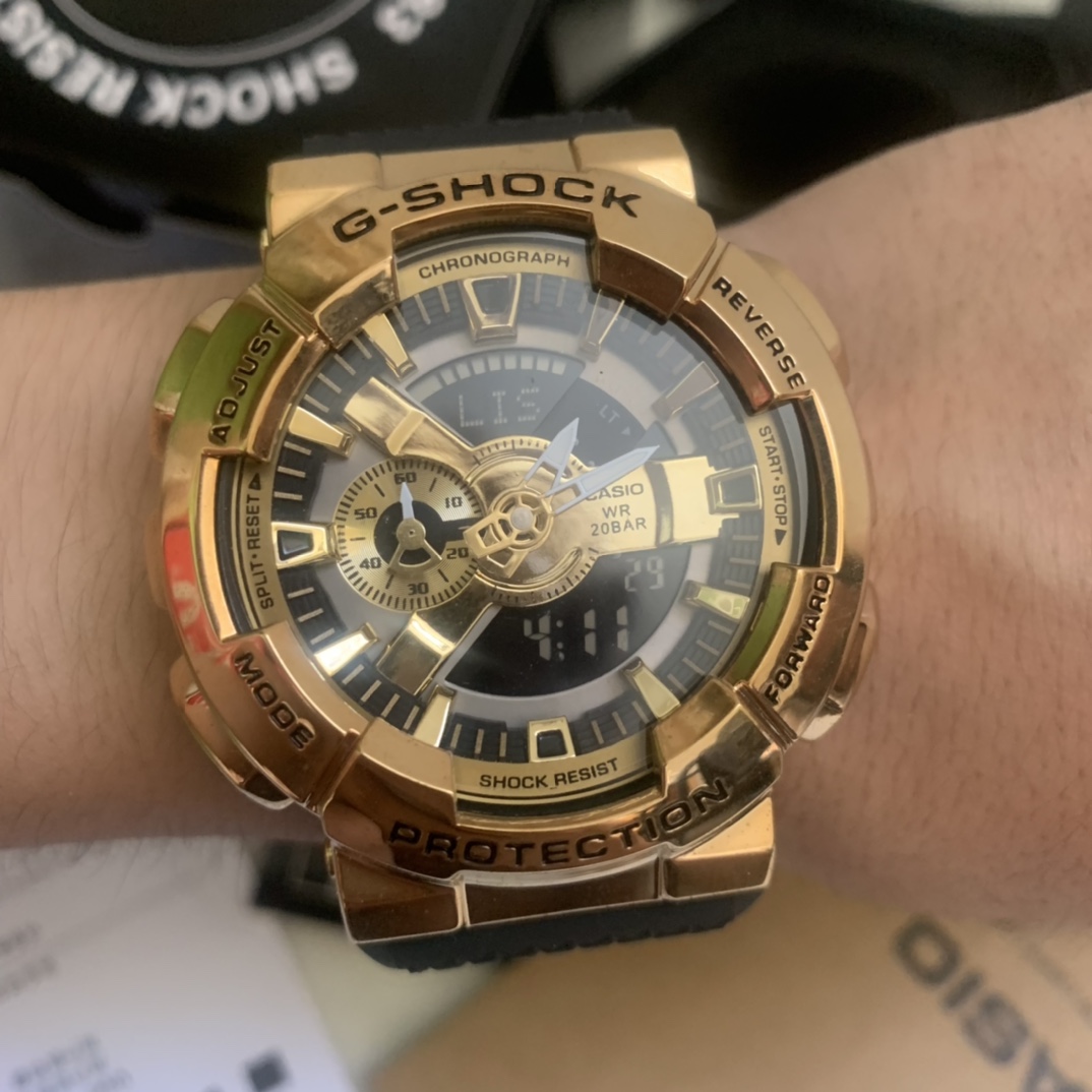 Casio envío incluido serie gm-110 fotos reales del número 1 oro de lujo