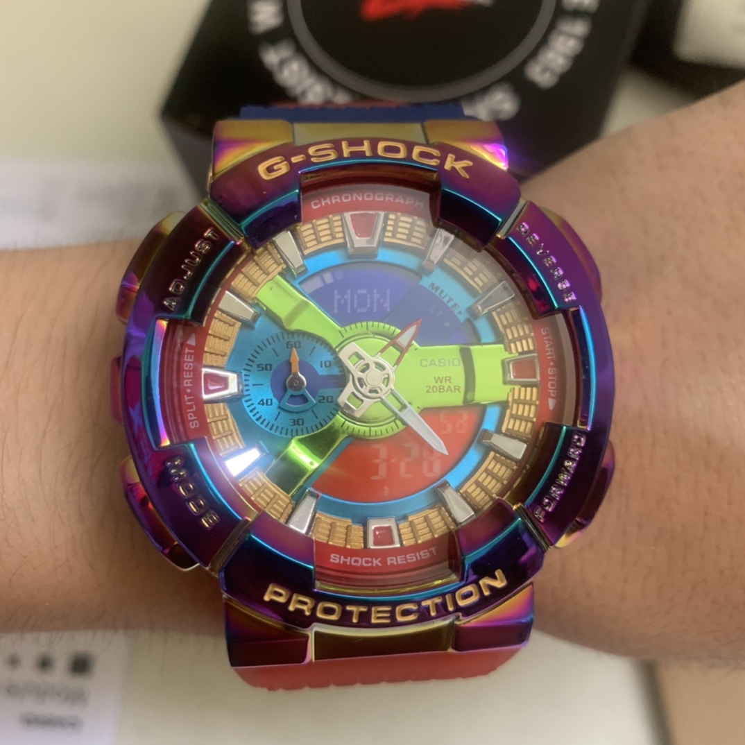 Casio envío incluido serie gm-110 fotos reales del número 4 color arcoíris