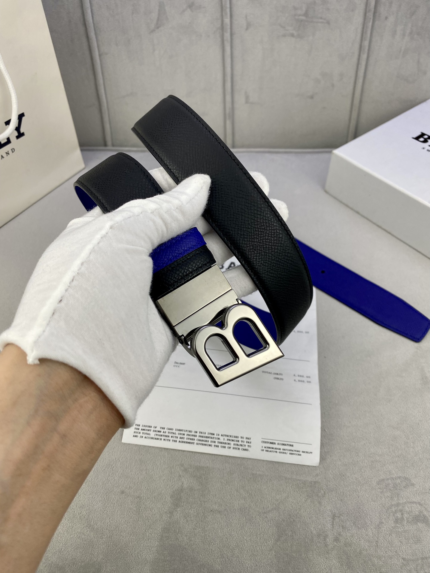 Authentic 3.5cm BALLY Barley Belts with Gold/Silver Buttons for Purchase and Customization. - 图片 2