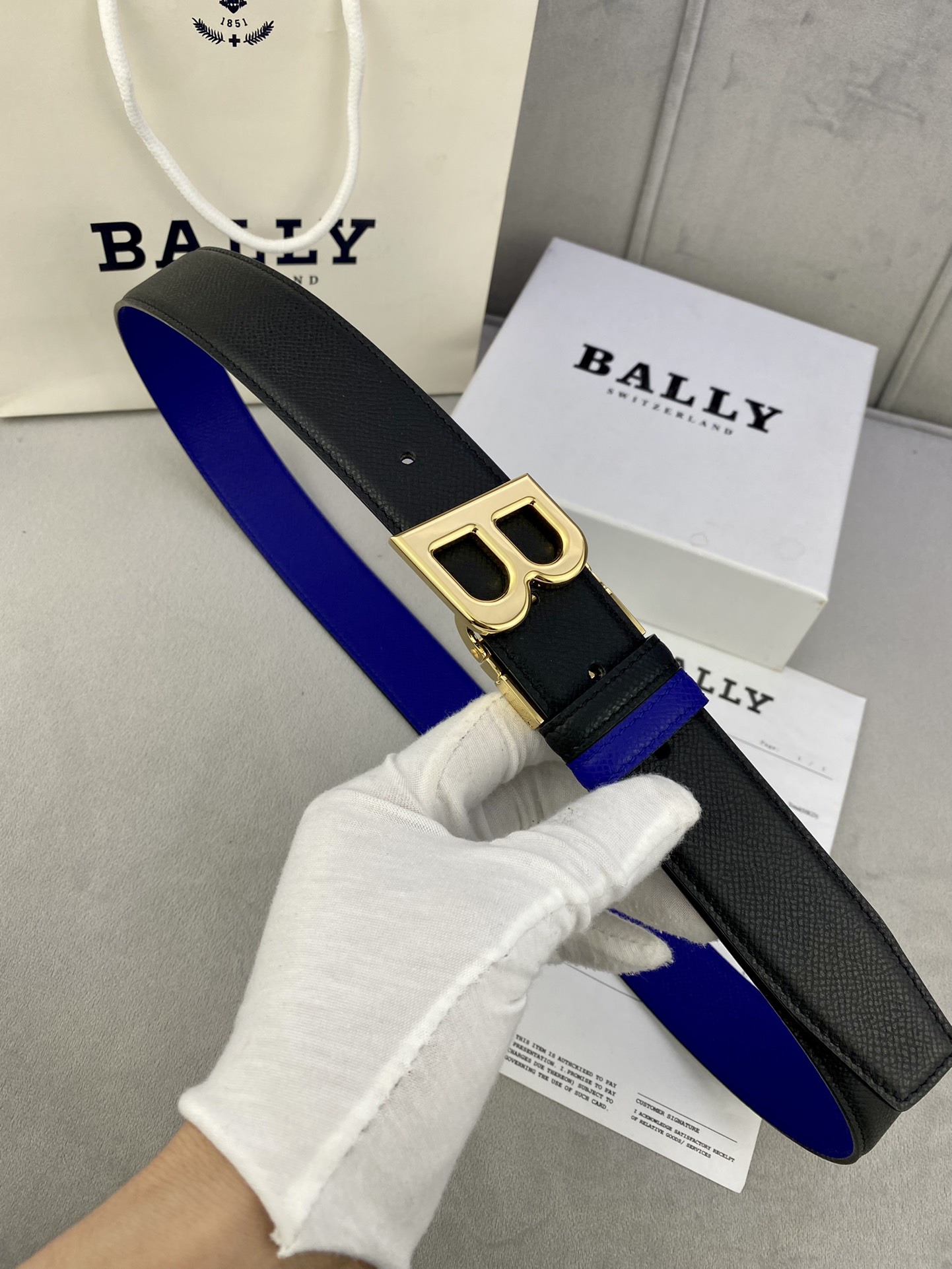 Authentic 3.5cm BALLY Barley Belts with Gold/Silver Buttons for Purchase and Customization. - 图片 6