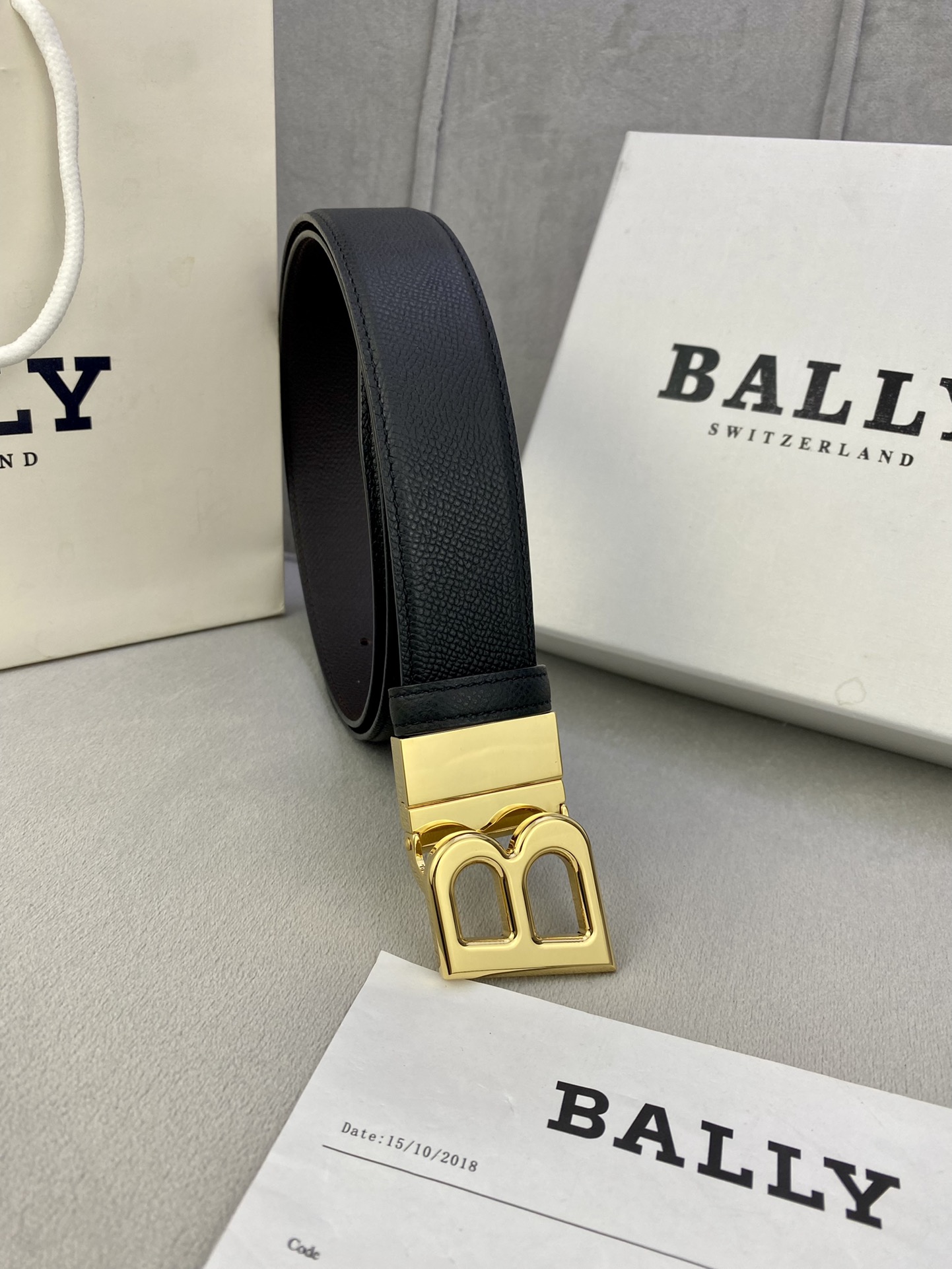 Authentic BALLY Barley Belts: 3.5cm Wide, Gold/Silver Buttons, Trim as Needed - 图片 8