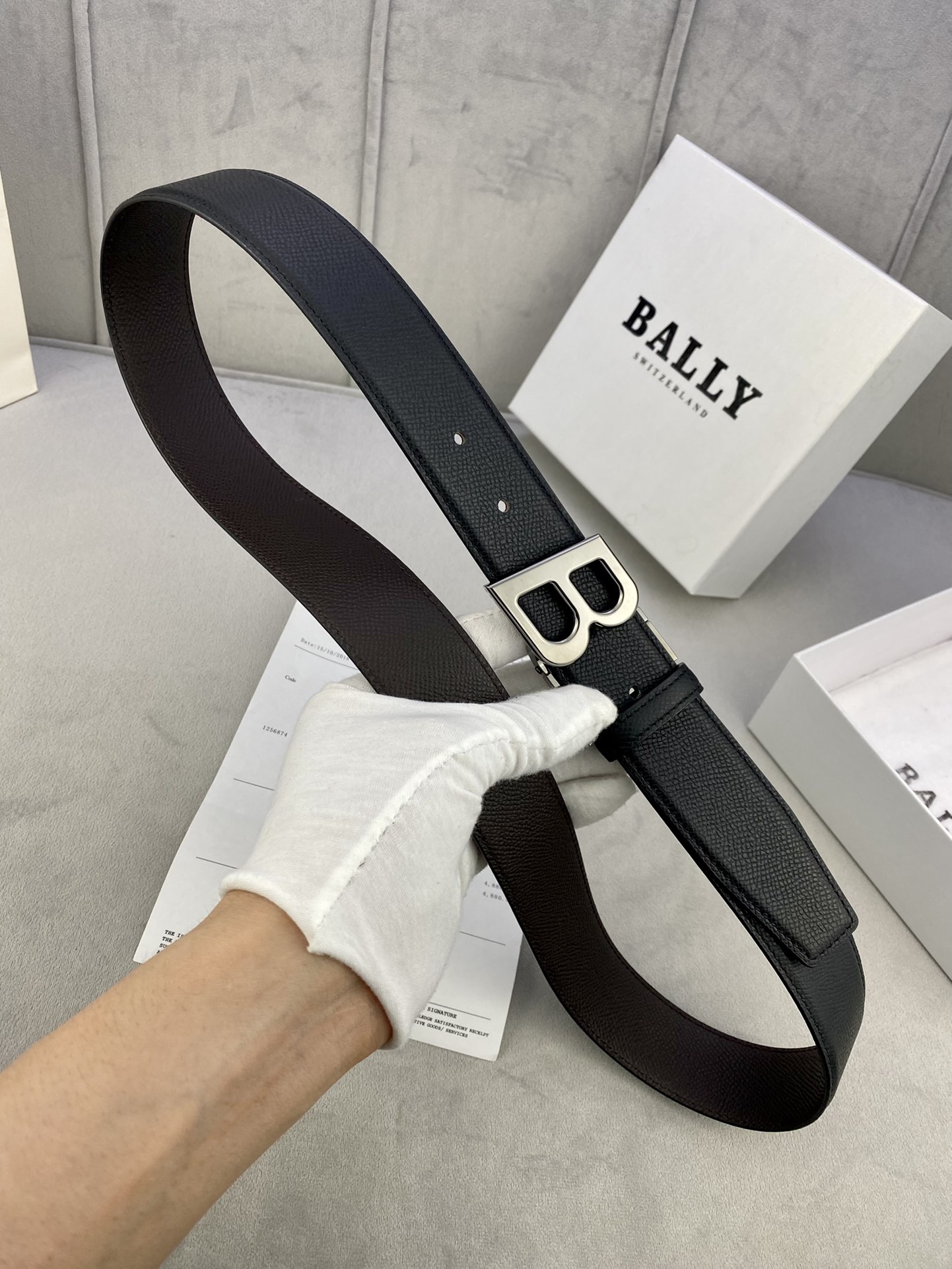 Authentic BALLY Barley Belts: 3.5cm Wide, Gold/Silver Buttons, Trim as Needed - 图片 3