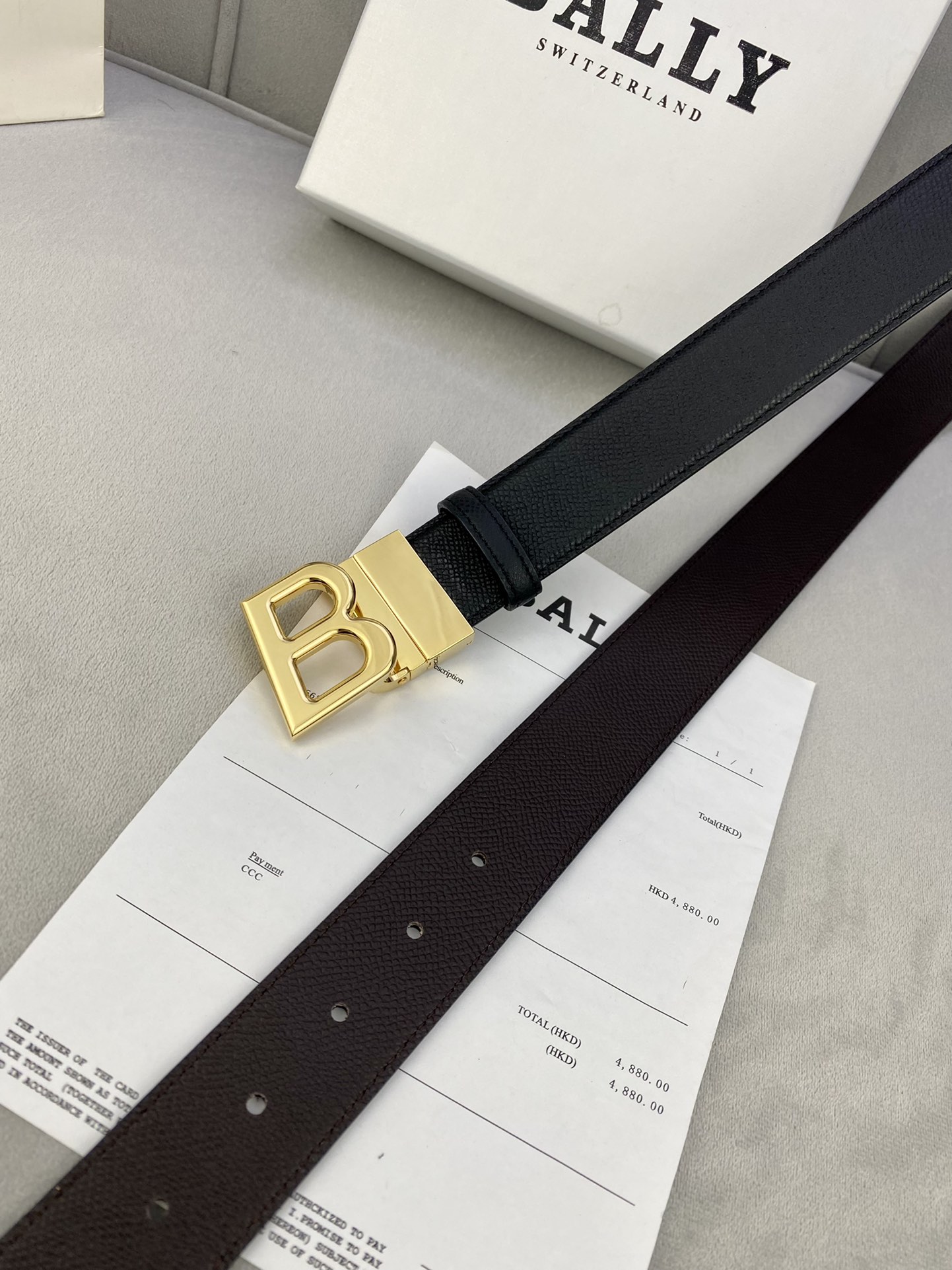 Authentic BALLY Barley Belts: 3.5cm Wide, Gold/Silver Buttons, Trim as Needed - 图片 9