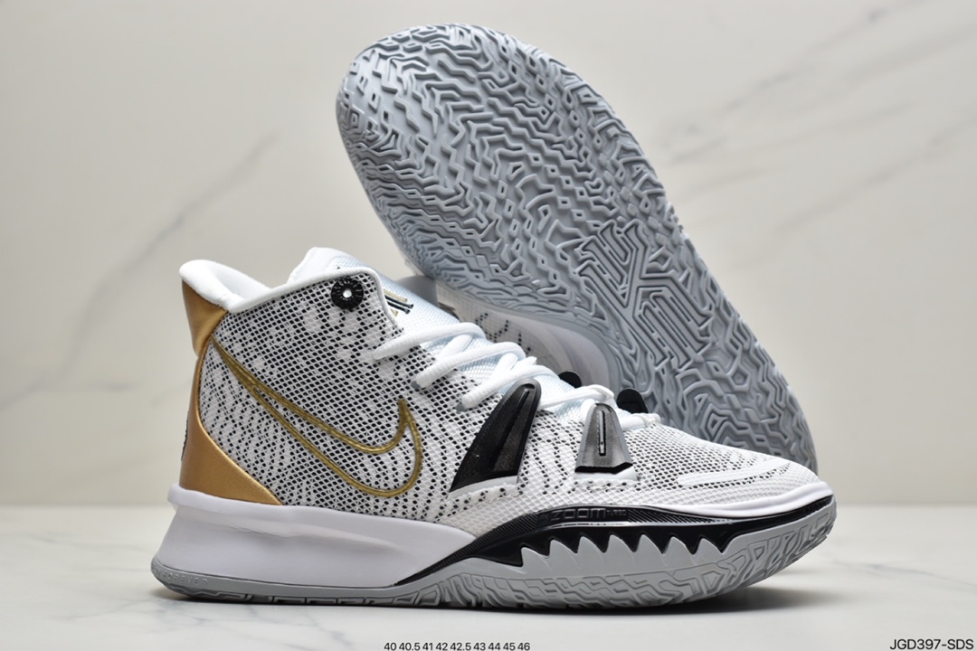180 耐克NK Kyrie 7 欧文7 白黑金 总决赛 CQ9327-101
