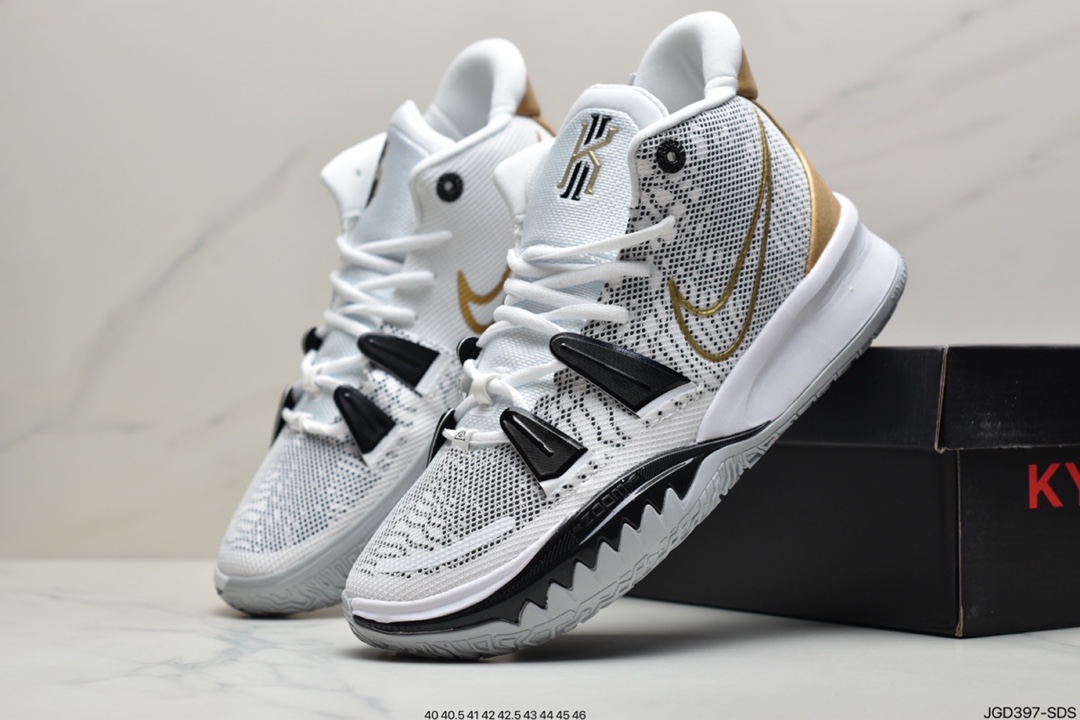180 耐克NK Kyrie 7 欧文7 白黑金 总决赛 CQ9327-101