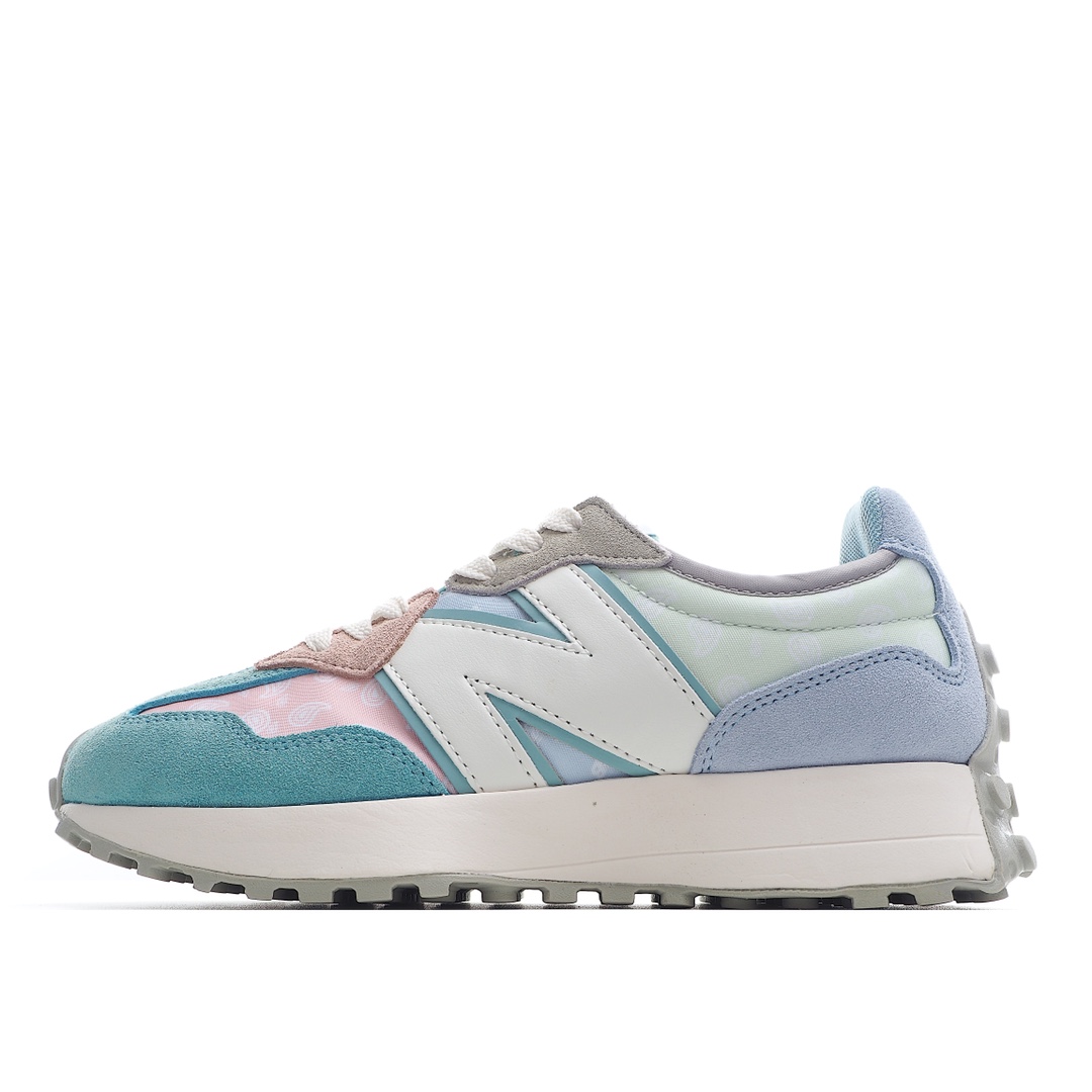 G5 New Balance 新百伦MS327系列复古休闲运动慢跑鞋 全新 New Balance 327系列，以更纯粹的复古风格设计打造的全新造型。侧身还以解构设计，将 N 字标志以做旧压花样式呈现，样式别具新意。而麂皮、冲孔皮革的塑造，则呈现出高级怀旧气质，也让鞋款在奢华时装风格与运动氛围之间达到了平衡。鞋身采用尼龙及皮质物料拼接构成中底高弹PU材质及满丁防滑橡胶外底