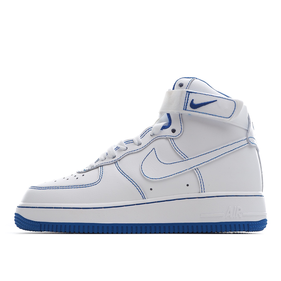 H0 NK Air Force 1 High ’07 白蓝 高帮蓝线 官方同步 原装级别 原楦头原纸板 打造纯正空军版型专注外贸渠道 全掌内置蜂窝气垫 原盒配件 原厂中底钢印、拉帮完美 官方