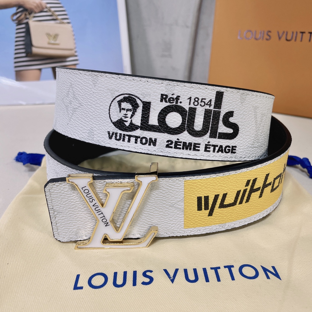 Louis Vuitton AAA
 Belts Calfskin Canvas Cowhide Spring Collection