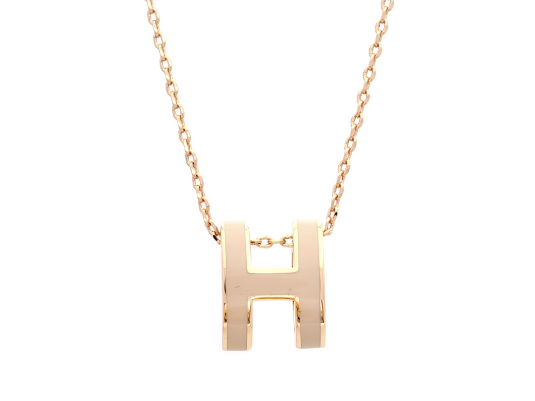 Hermes Jewelry Necklaces & Pendants Milk Tea Color Rose Gold