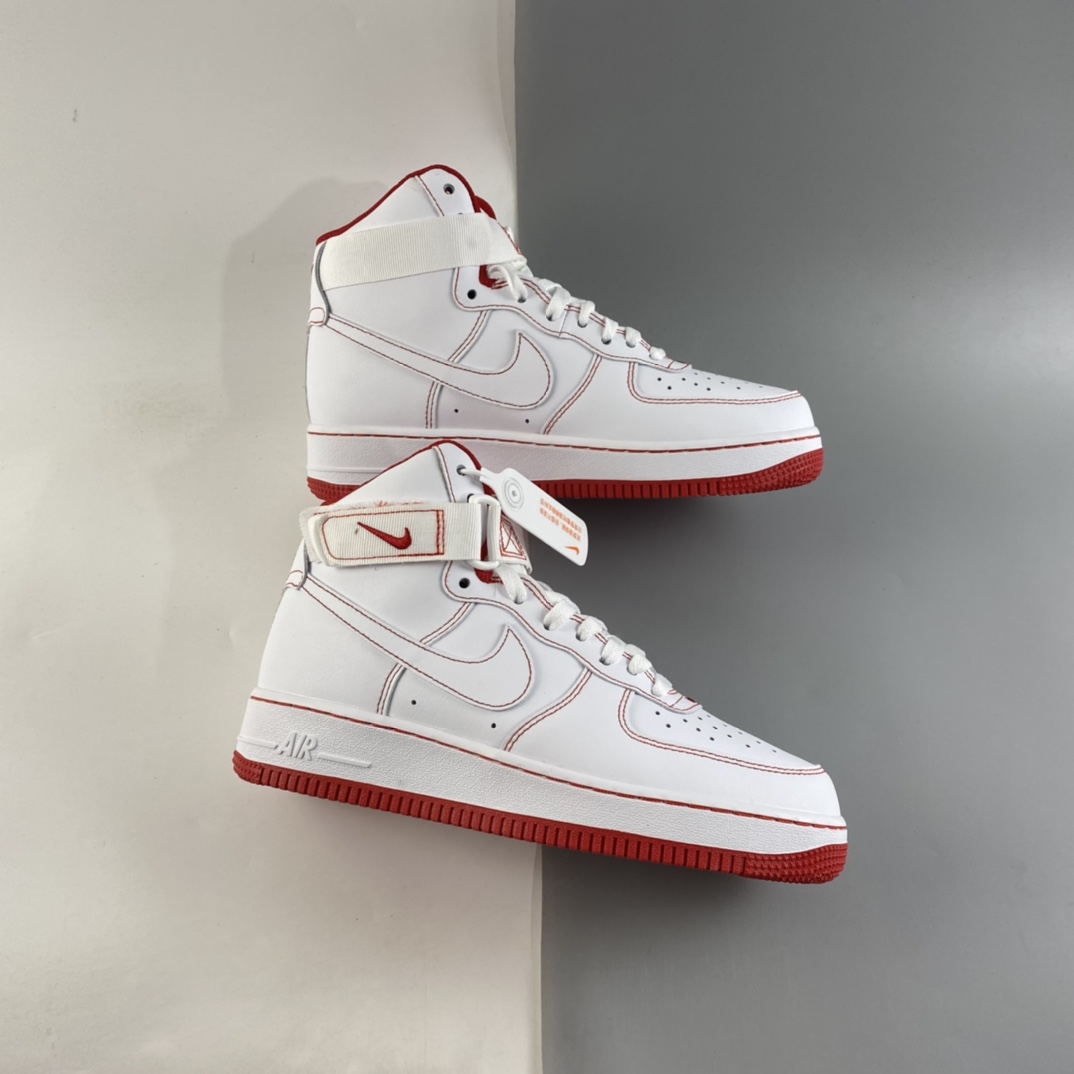 P220  NIKE Air Force 1 High ’07 空军一号白红高帮休闲板鞋 CV1753-100