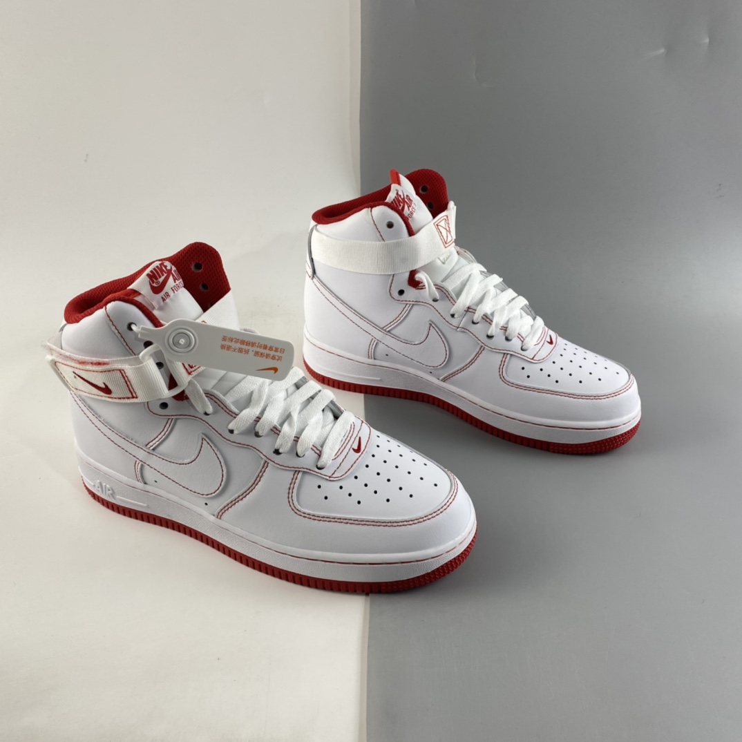 P220  NIKE Air Force 1 High ’07 空军一号白红高帮休闲板鞋 CV1753-100