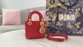 Dior Good
 Bags Handbags Red Sheepskin Lady Mini