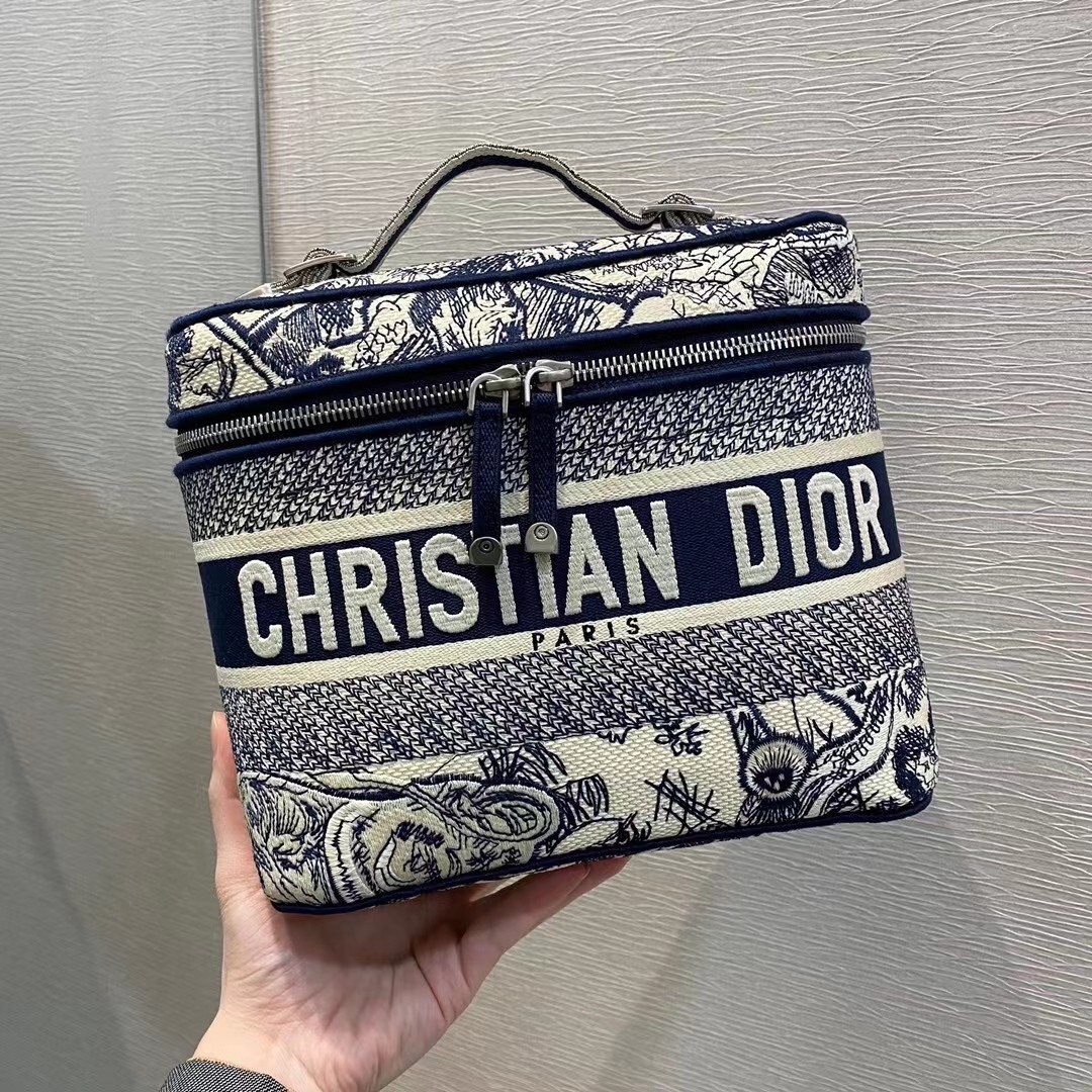 Dior Oblique 印花 刺绣 手拎 化妆包 洗漱包
