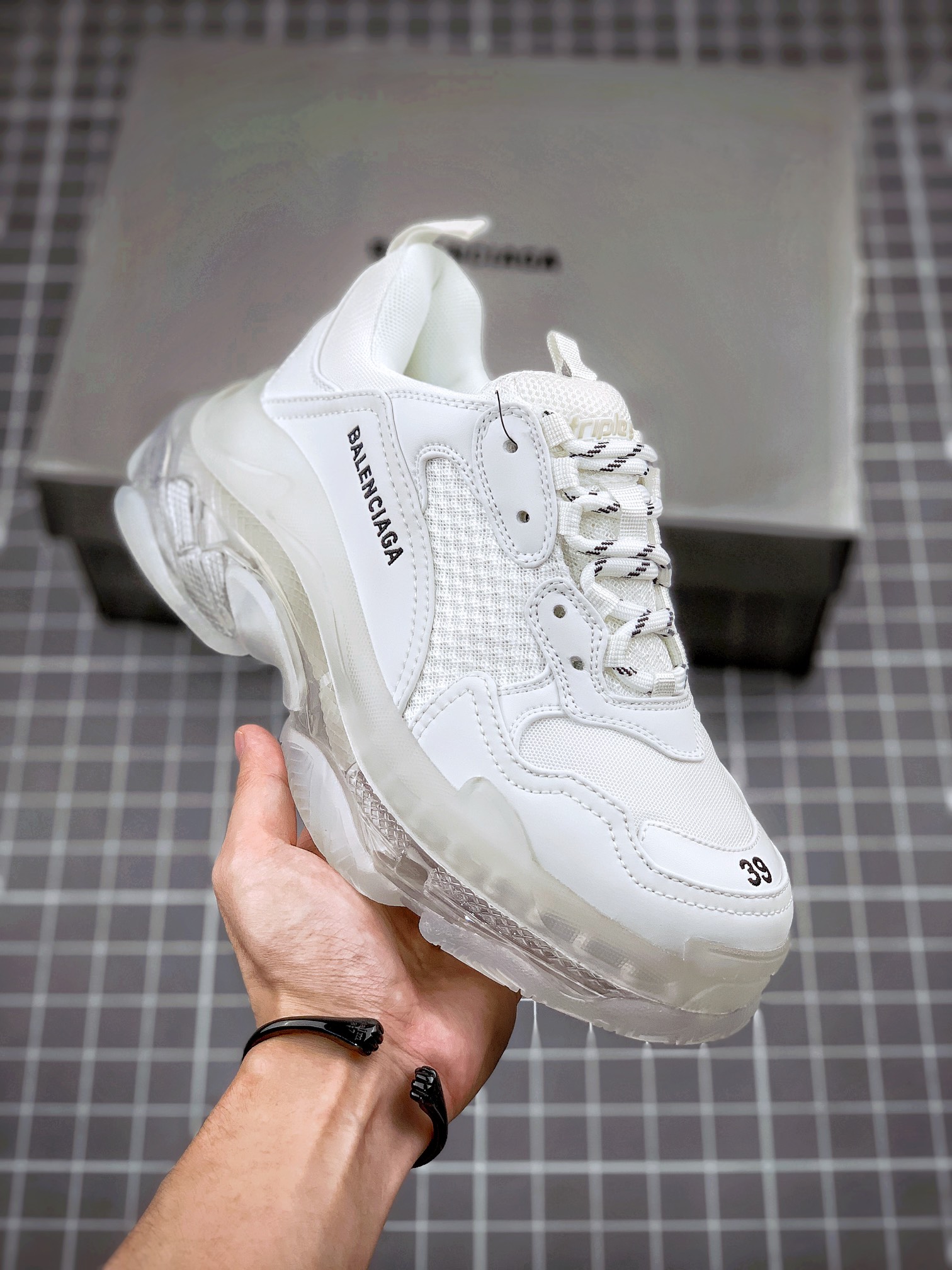 ✈️Balenciaga Triple S blanco puro Balenciaga 19 versión oficial con colchón de aire versión original pura oficial aviso…