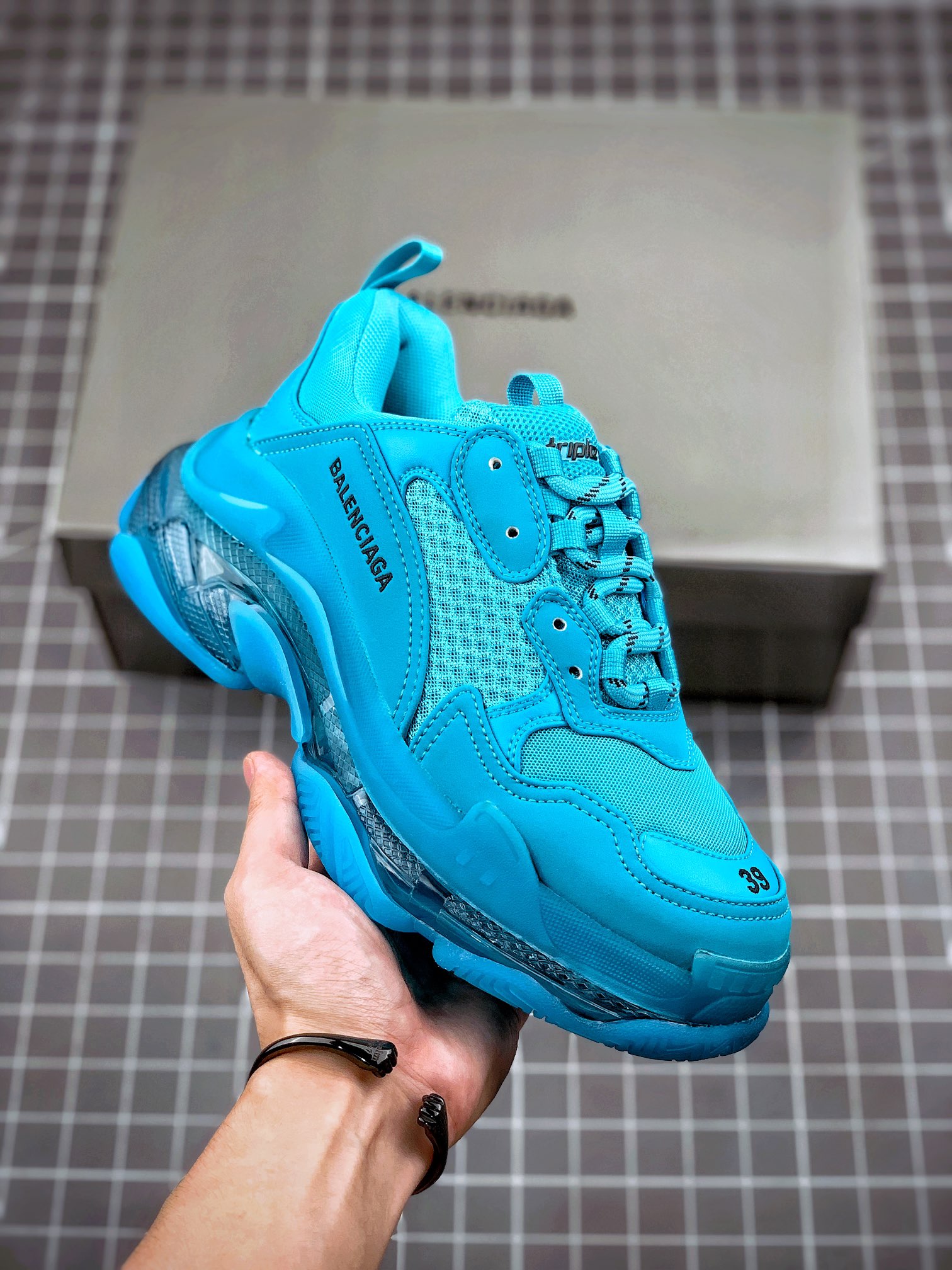 ✈️Balenciaga Triple S azul Balenciaga 19 versión oficial con colchón de aire versión original pura oficial aviso de env…