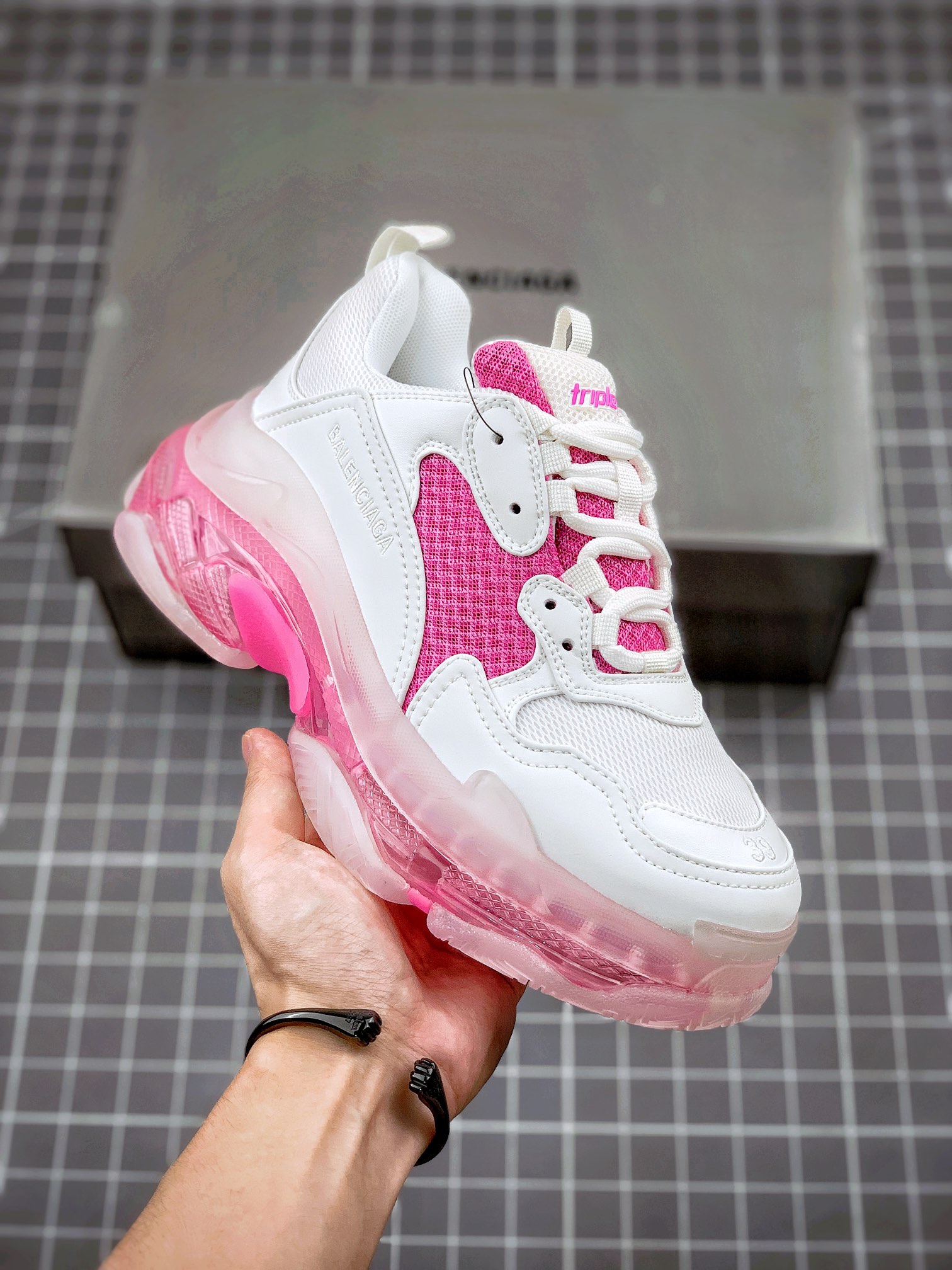 ✈️Balenciaga Triple S polvo blanco Balenciaga 19 versión oficial con colchón de aire versión original pura oficial avis…
