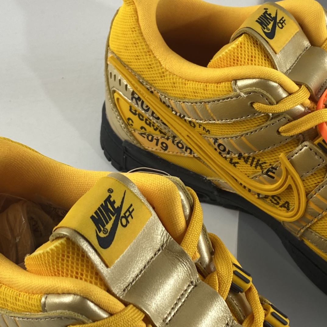 P420  Off-White x NIKE Air Rubber Dunk”University Blue”2.0橡胶扣篮系列皮革框架低帮休闲运动滑板板鞋“OW金黄黑底”CU6015-700