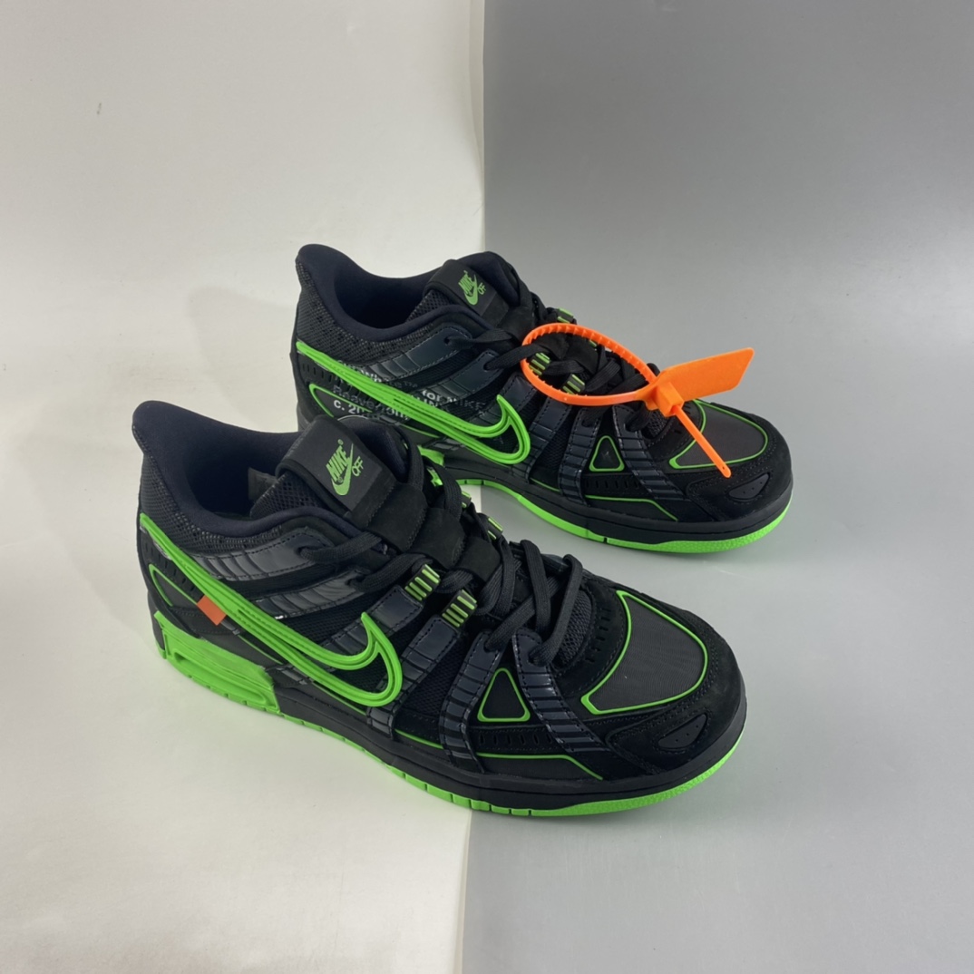 P420  Off-White x NIKE Air Rubber Dunk”University Blue”2.0橡胶扣篮滑板板鞋“OW黑暗灰荧光绿”CU6015-001