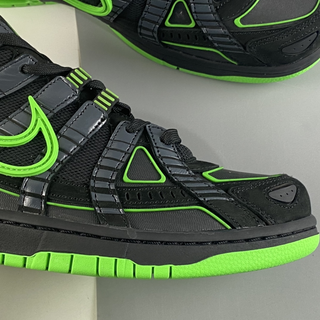 P420  Off-White x NIKE Air Rubber Dunk”University Blue”2.0橡胶扣篮滑板板鞋“OW黑暗灰荧光绿”CU6015-001