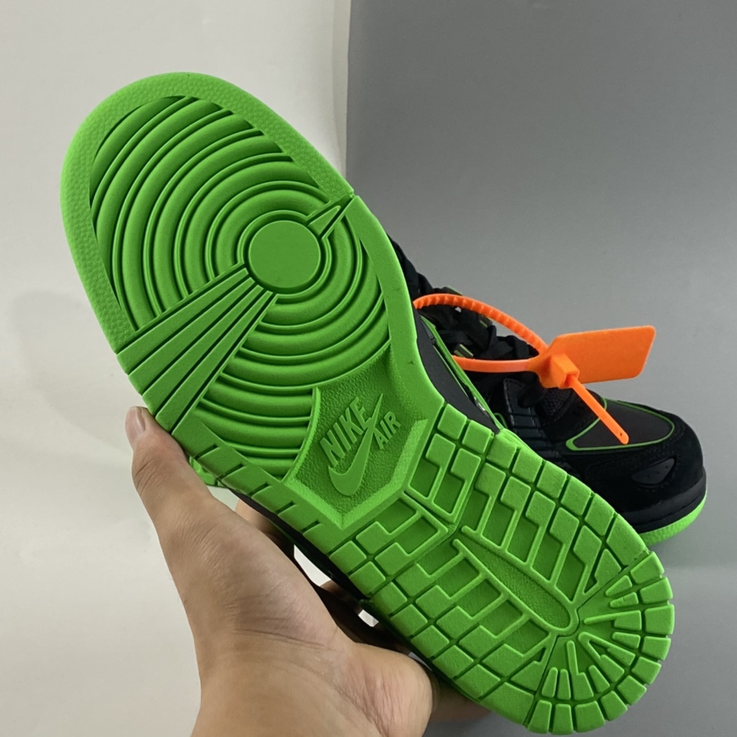 P420  Off-White x NIKE Air Rubber Dunk”University Blue”2.0橡胶扣篮滑板板鞋“OW黑暗灰荧光绿”CU6015-001