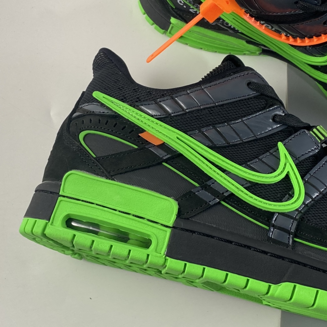 P420  Off-White x NIKE Air Rubber Dunk”University Blue”2.0橡胶扣篮滑板板鞋“OW黑暗灰荧光绿”CU6015-001