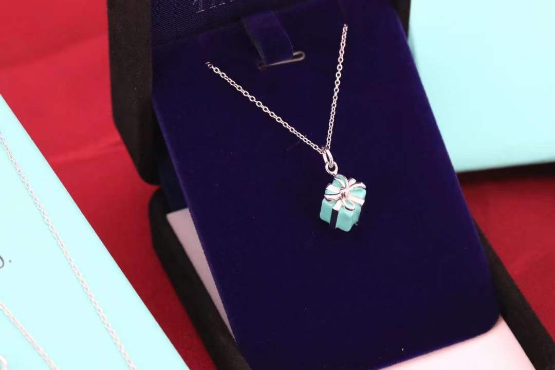Tiffany & Co. Tiffany&Co.蓝色礼物盒 纯银锁骨项链