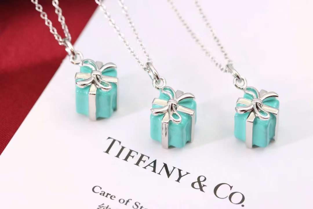 Tiffany & Co. Tiffany&Co.蓝色礼物盒 纯银锁骨项链